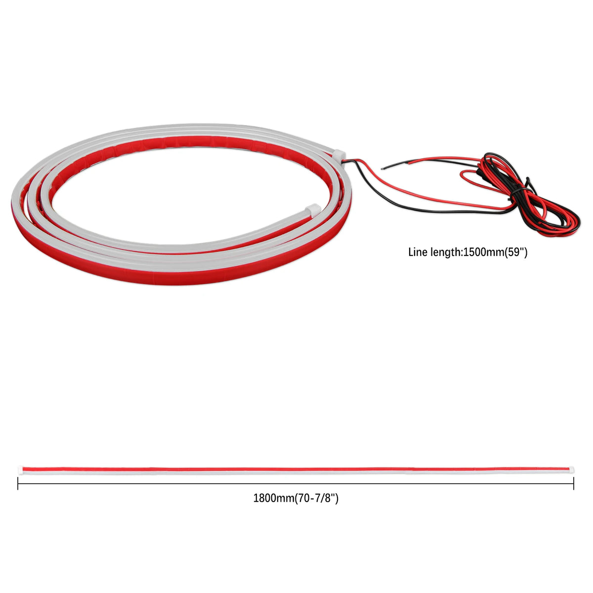 180cm/240cm Car Hood LED Daytime Running Light Strip Waterproof Flexible Auto Decorative Atmosphere Lamp Ambient