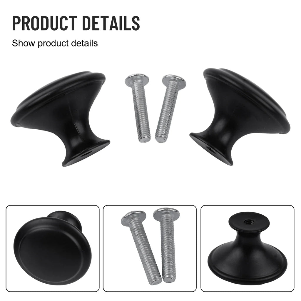 20pcs Vintage Cabinet Handles Drawer Knobs Black Single Hole Drawer Pulls Furniture Cupboard Closet Door Handles Hardware