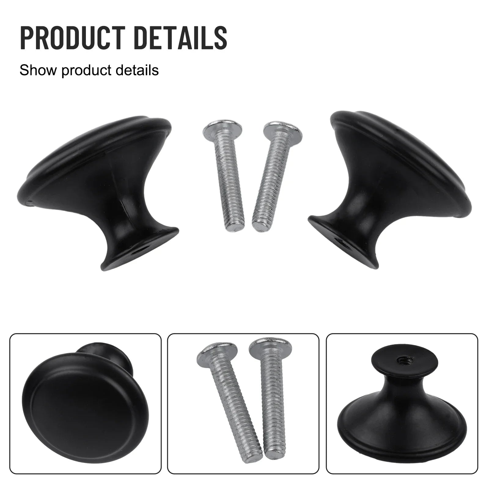 20pcs Vintage Cabinet Handles Drawer Knobs Black Single Hole Drawer Pulls Furniture Cupboard Closet Door Handles Hardware