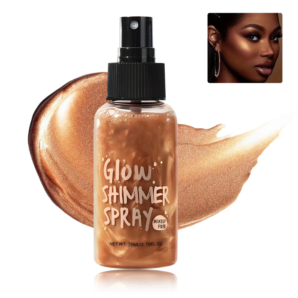Body Glitter Spray Quick Drying Body Glow Shimmer Long-Lasting Shiny Liquid Highlight Makeup for Birthday Party 2026 Newest