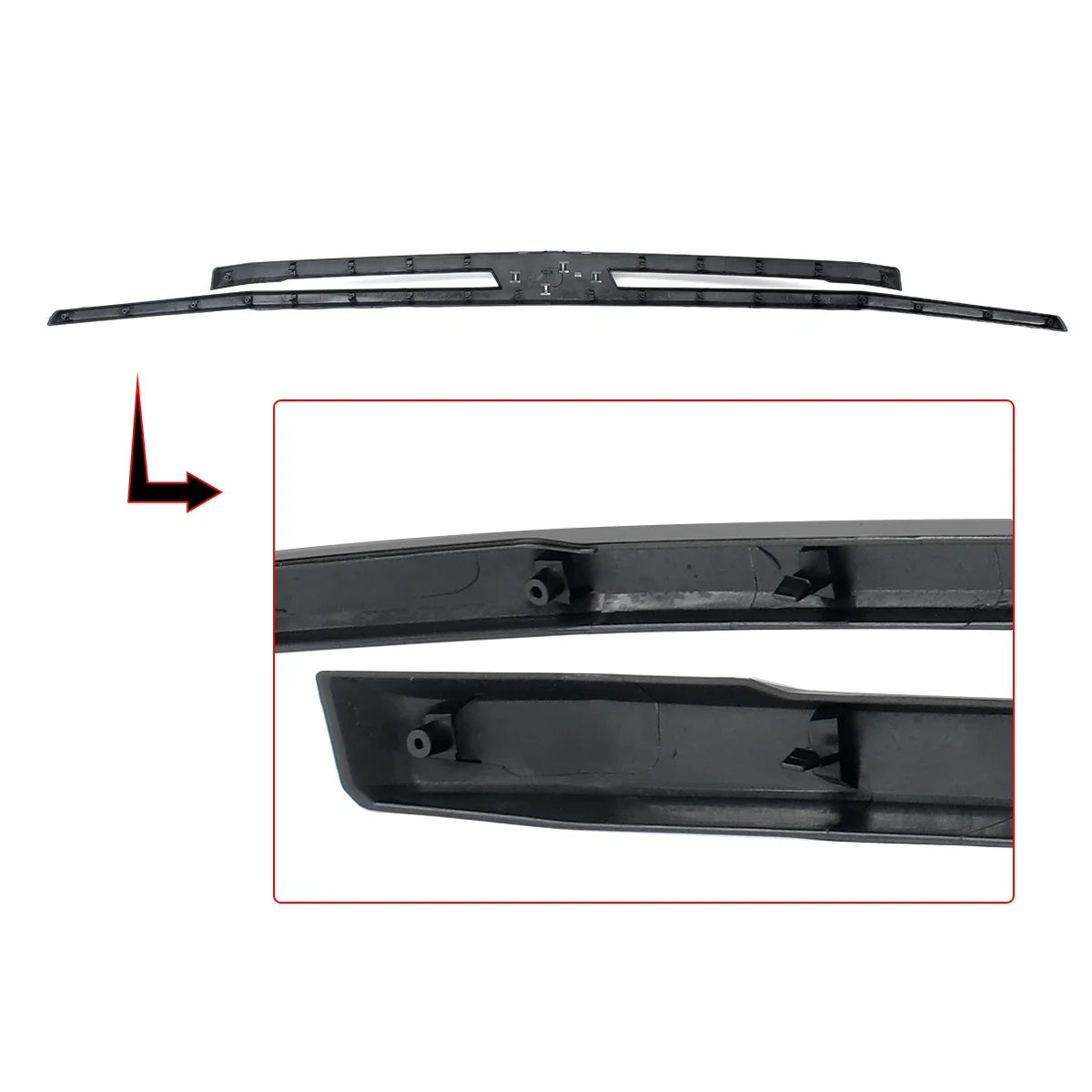 Front Upper Grille Molding Trim Fit For Chevrolet Tahoe/Suburban 2021-2024 Front Bumper Grille Surround Body Kit Glossy Black