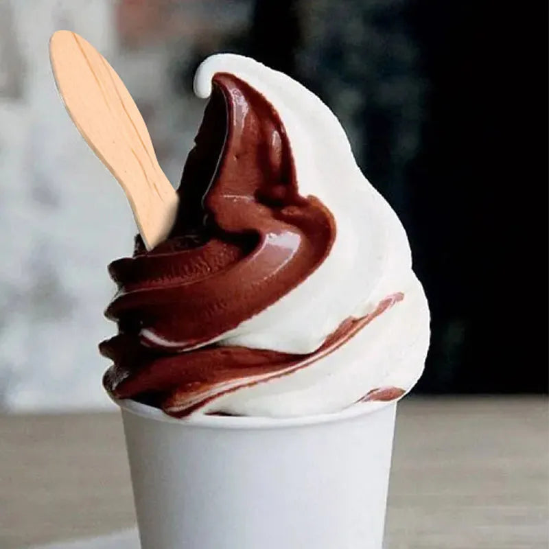 50/100Pcs Ice Cream Sticks Natural Wooden Ice Cream Dessert Spoons Popsicle Sticks Hand Crafts Art Ice Cream Lolly Accessories