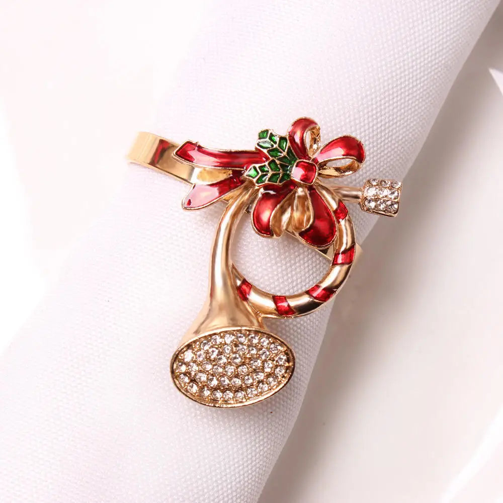 Napkin Rings name Christmas Coconut Table Napkins Holder Wedding metal Red silver Gold Decoration Home 2022 Kitchen Accessories