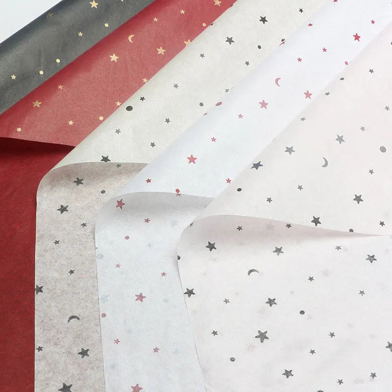 20pcs sheet Cotton Bouquet Flower Wrapping Paper Star Moon Sydney Paper Wrapping Paper Flower Wrapping Paper Cake Baking Gift