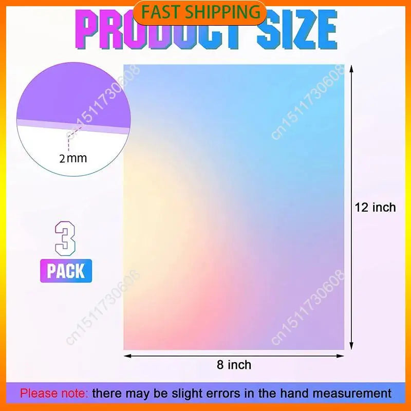 Buy Now Acrylic Colored Translucent Acrylic Iridescent Radiant Sheet Laser-Cutting Acrylic Board,8 X 12 Inch(3 Pack,2.6Mm Thick)
