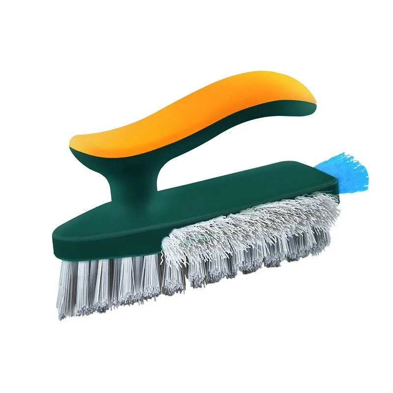 3-in-1 Gap Brush – Plastic, Scrapes Water & Brushes Dust, V-Shaped Bristles 90° Dead Angle Free for Bathroom & Floor