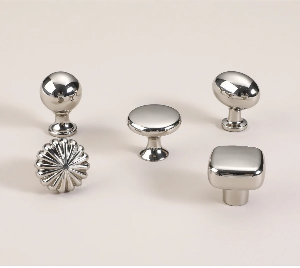 Silver cabinet door handle creative wardrobe/cabinet/drawer knobs modern minimalist single-hole door pull furniture hardware