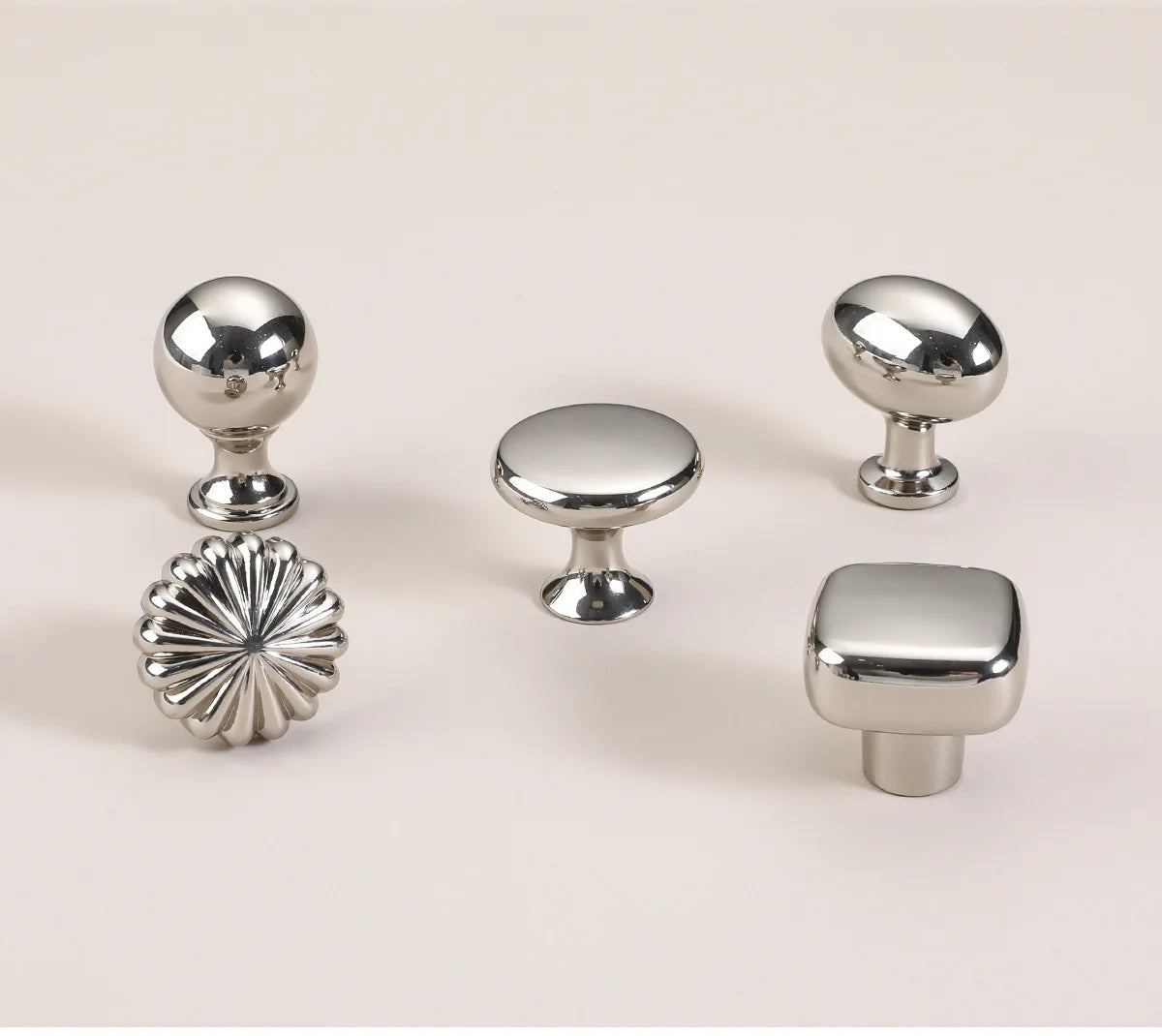 Silver cabinet door handle creative wardrobe/cabinet/drawer knobs modern minimalist single-hole door pull furniture hardware