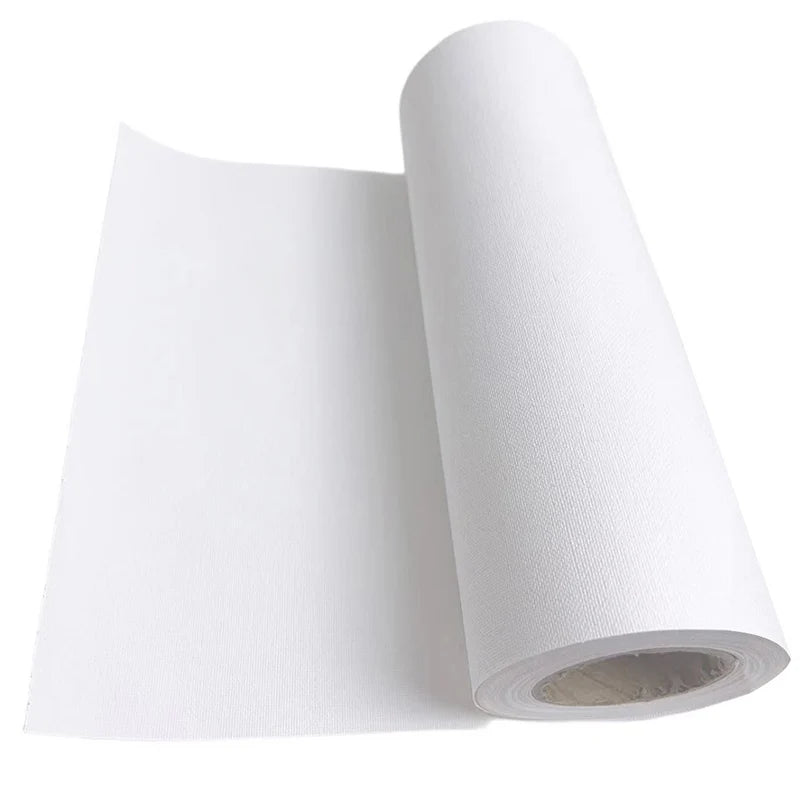 5M/Roll Cotton Canvas Roll,White Black Blank Specialized Suitable for Oil Painting,Acrylic Pigments,27,37,47,,57,67,77,87cm Wide