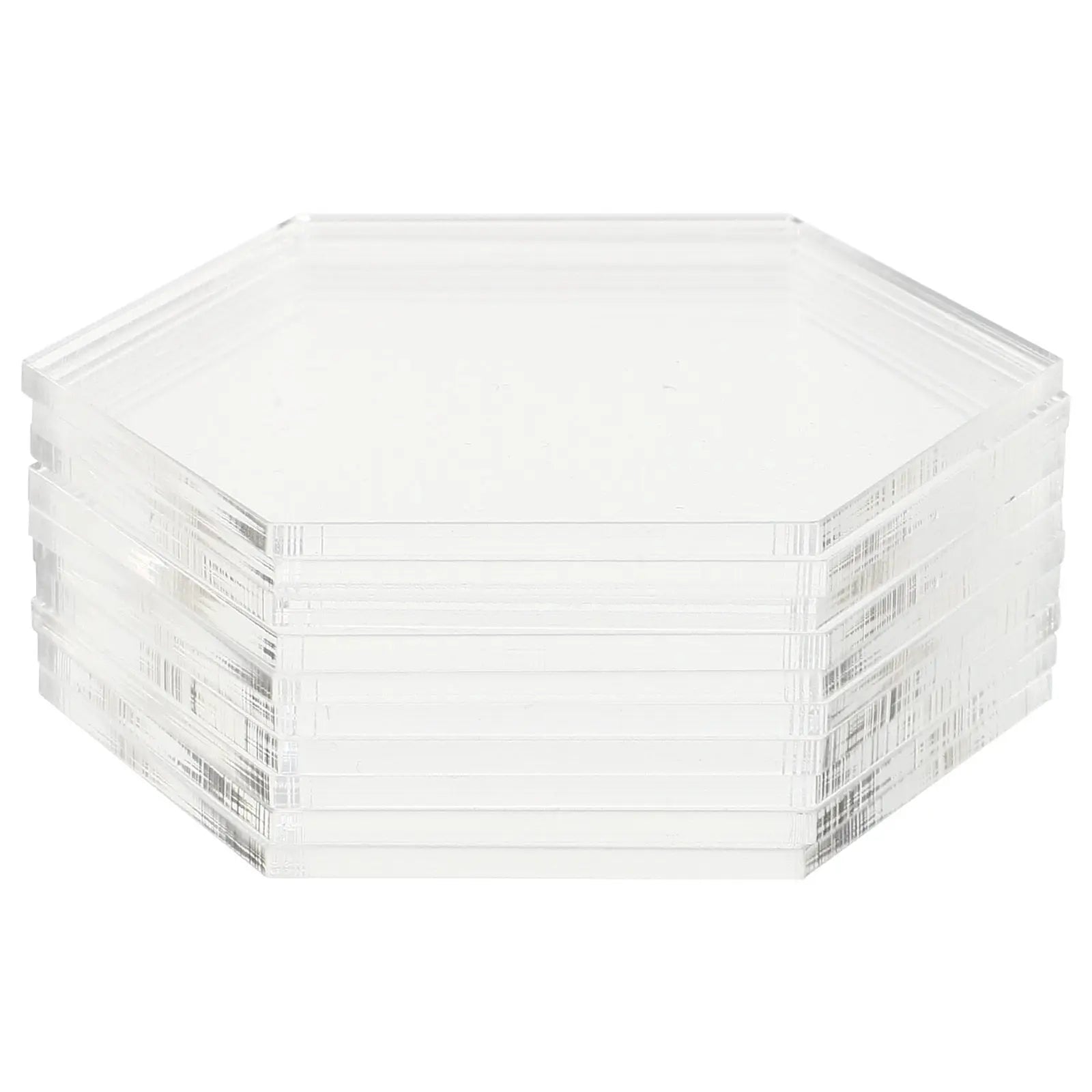 10Pcs Acrylic Plastic Sheet Transparent DIY Board for Painting Craft Decoration Handmade Hexagonal Panel Drawing Tool
