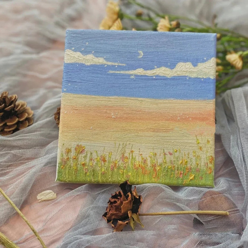 2 set Mini Canvas Easel Set Stretched Painting Panels Diy Art Craft Supply For Oil Painting Kids Adults Gift Decorative