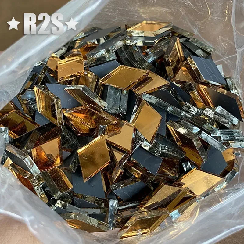100g Glass Mirror Mosaic Tiles Bulk Diamond Shape DIY Craft Handcrafted Accessory Home Wall Artwork Decor Supplies arte
