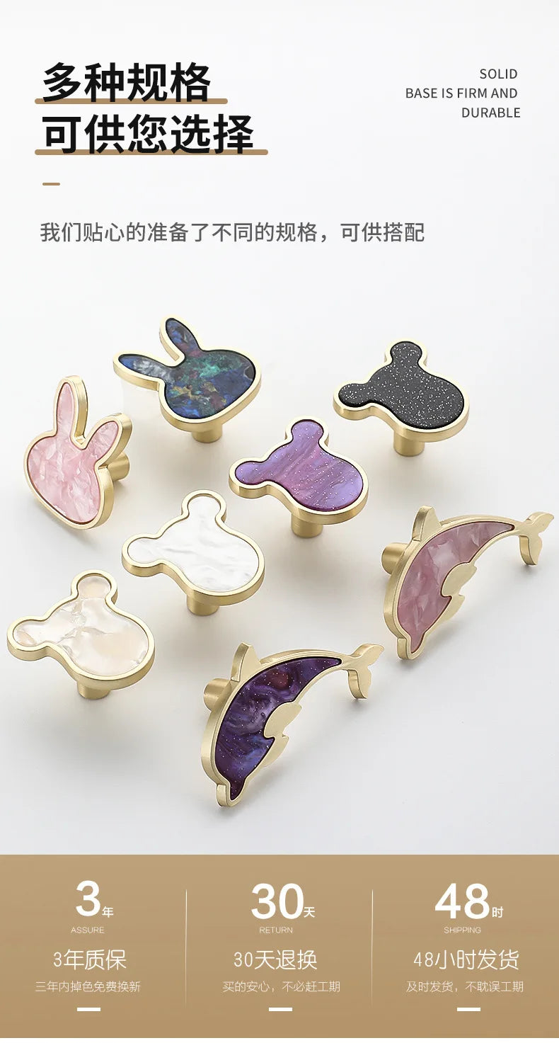 Modern Cupboard Drawer Knobs Wardrobe Furniture Single Hole Door Handle Simple Personality Children's Room Bedside Table Knobs