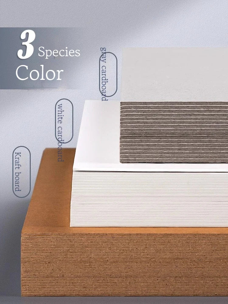 A4/A5 White Thicked Kraft Paper Hard Cardboard Diy Handmake Card Making Craft Paper Chipboard Backing Board 1/1.5/2/2.5-3mm
