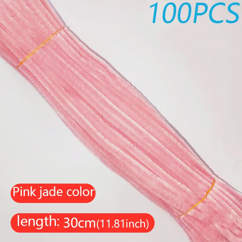 100PCS Colorful Twisted Rod DIY Handcraft Bar Wire Imaginative Wool Root Fluffy Bar Iron Wire Sticks Art Kids Educational Toys