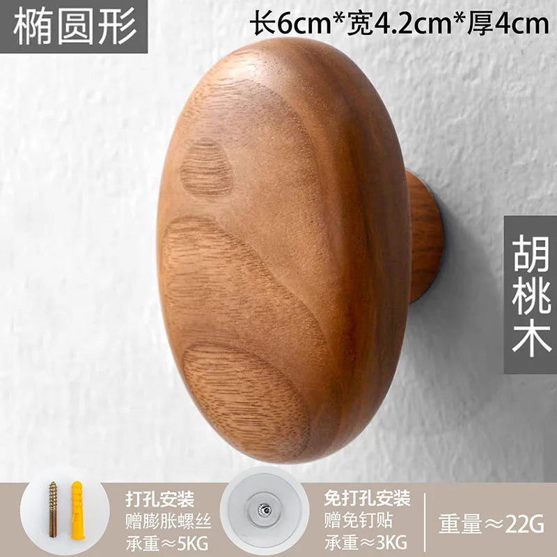 Natural Wooden Wall Mounted Coat Hooks Minimalist Hat Key Hanger Pegs For Hanging Towel Cap Bag Home Entryway Decoration 2025