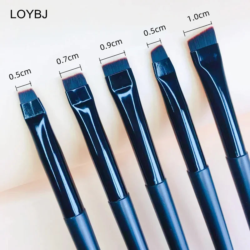 LOYBJ Thin Eyebrow Eyeliner Brush Super Fine Angled Brow Contour Brush Portable Women Eyebrow Liner Cream Cosmetic Makeup Tools