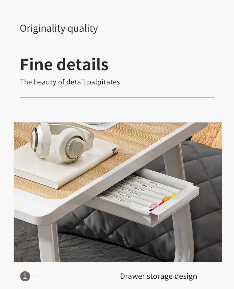 Foldable laptop desk, desktop lifting laptop rack, reading laptop desk, home breakfast tray office desk, study desk with drawers