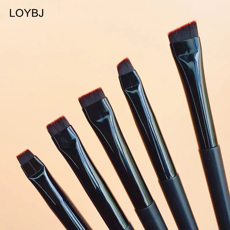 LOYBJ Thin Eyebrow Eyeliner Brush Super Fine Angled Brow Contour Brush Portable Women Eyebrow Liner Cream Cosmetic Makeup Tools
