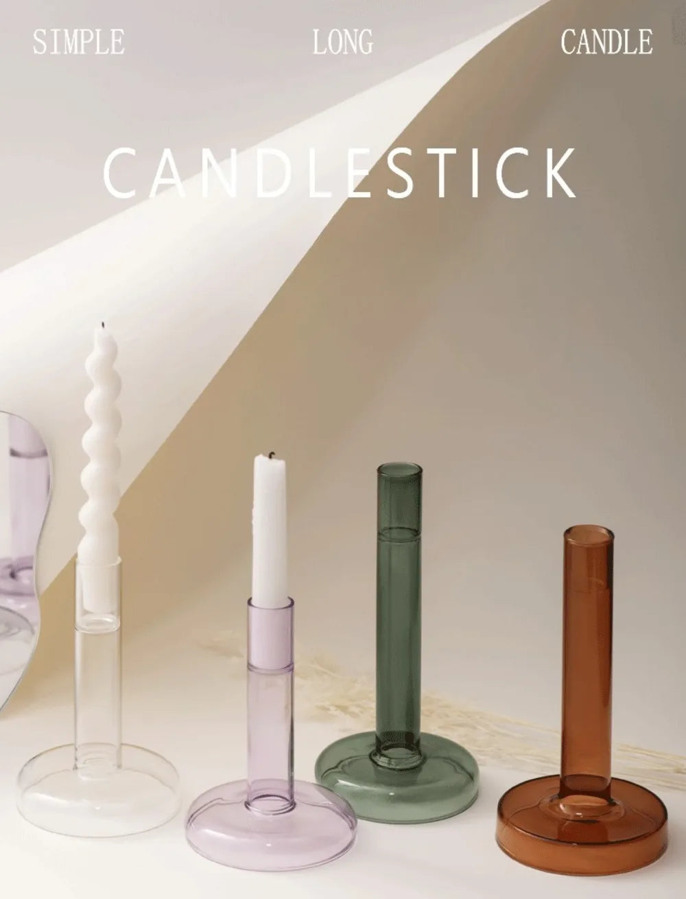Creative Transparent Glass Vertical Candle Holder Home Bedroom Wedding Holiday Romantic Dining Table Decoration Ornament