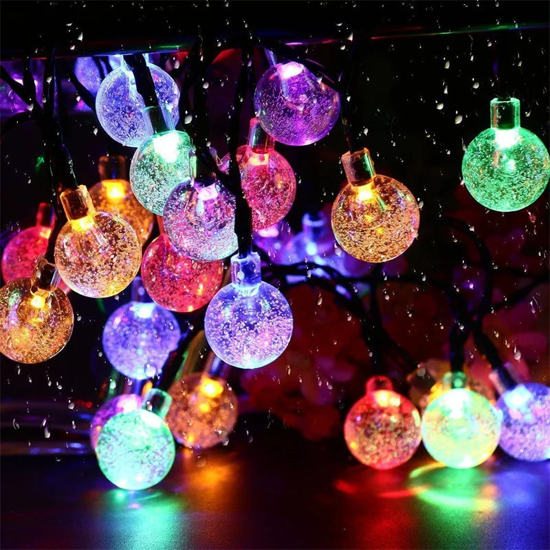 5/7/12m Outdoor LED Crystal Globe Light Solar Fairy Light Solar String Light for Easter Wedding Party Decoration