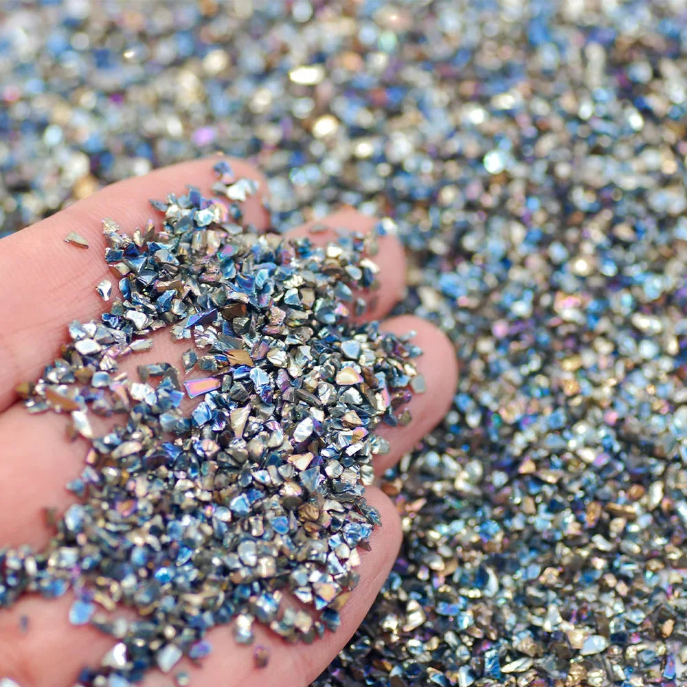 450g/Bag Wholesale Multicolor Flash Irregular Shaped Glass Crushed Stone For DIY 3D Nail Art Decoration/Resin Mold Filler