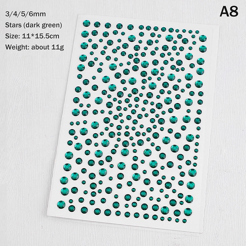 3D Rhinestone Face Stickers Sheet - Self-Adhesive Crystal Eye Gems for Party Makeup, Festival Body Jewelry & Photo  Decor