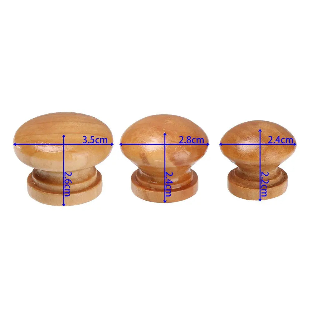 10pcs Door Handle Round Shape Natural Wooden Cabinet Knob Drawer Wardrobe Door Pull Handle Furniture Hardware