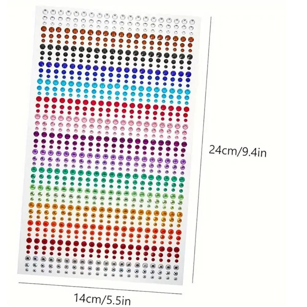 1sheet 900pcs Rainbow Face Glittle Gem Stickers Stick-On Facial Tattoo Eye Rhinestone Jewels  Mix Wedding Party Make Up