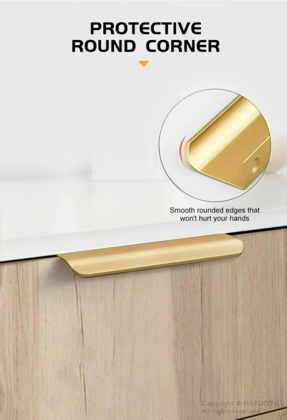 Gold Black Hidden Handles Long Kitchen Cabinet Pulls Drawer Knobs Aluminum Alloy Furniture Handles Cupboard Pulls Wardrobe Pulls