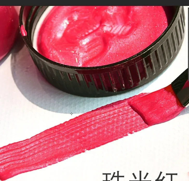 60/100ml Golden Acrylic Paint Metal Pearlescent Hand-painted Gypsum Glue Waterproof and Non-fading DIY Painted Paint