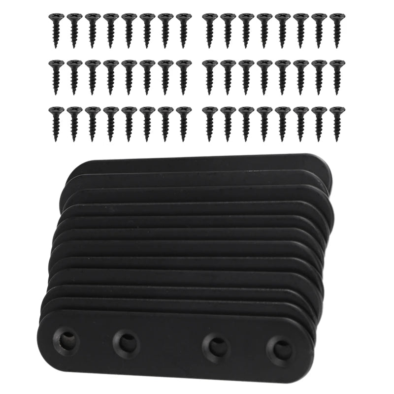 12 PCS Straight Brackets Stainless Steel Brace Flat Metal Brackets Mending Repair Plate With Screws For Wood