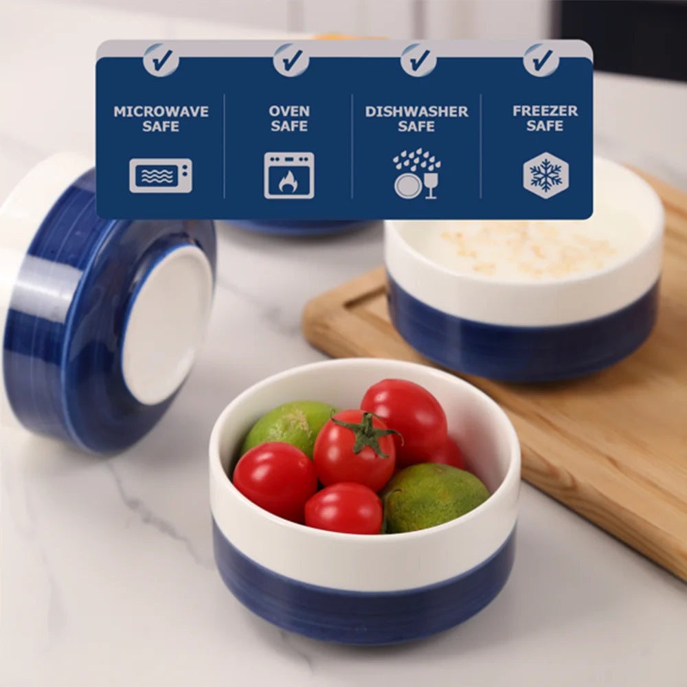 4PCS Ceramic Bowls Cereal Bowl,Soup Bowls for Kitchen Ramen Bowl Microwave Safe for Oatmeal Fruit Salad and Rice Bowl