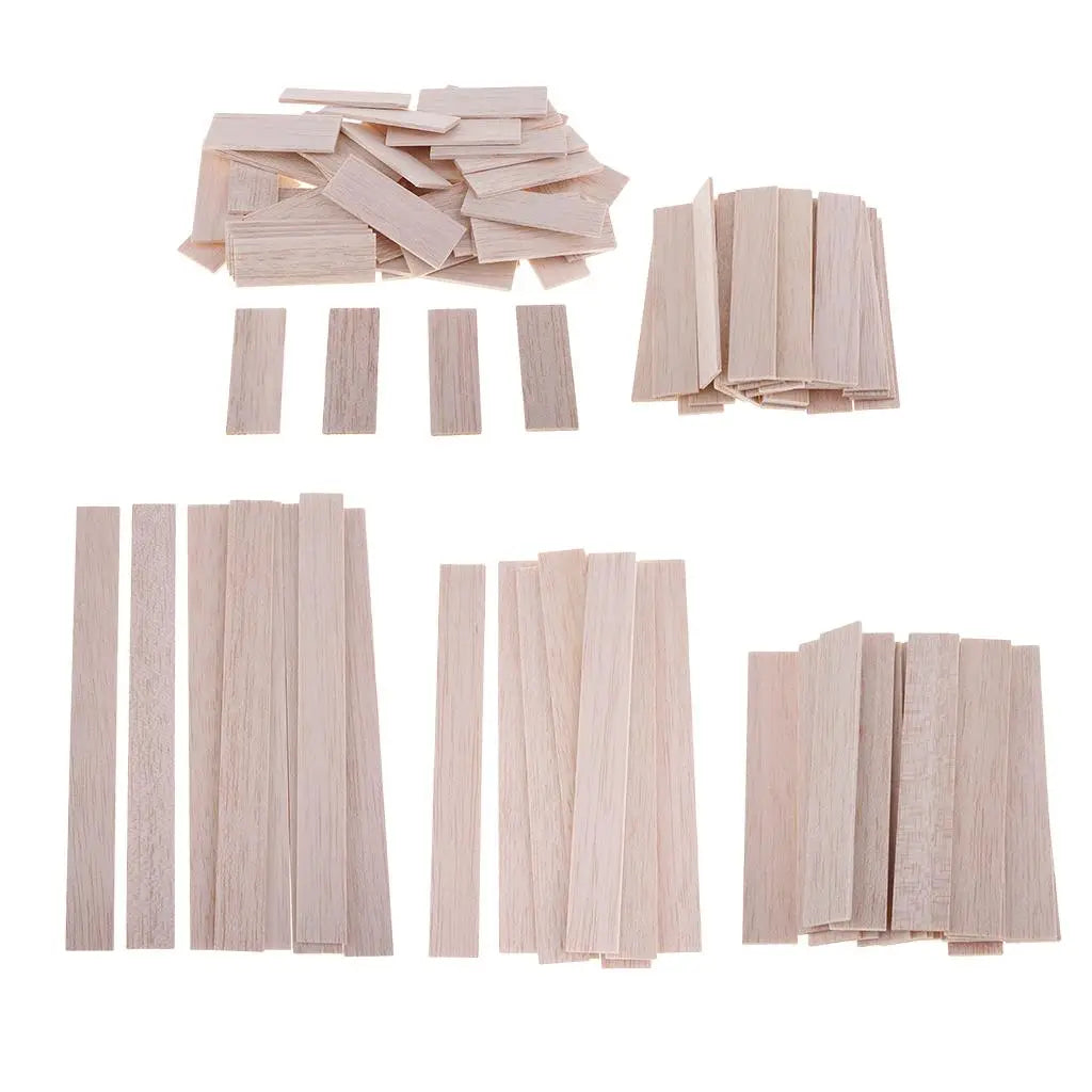 Rectangular Unfinished Balsa Wood Stick Wooden Dowel Rod for Kids Model Making DIY Craft Home Wedding Party Decoration