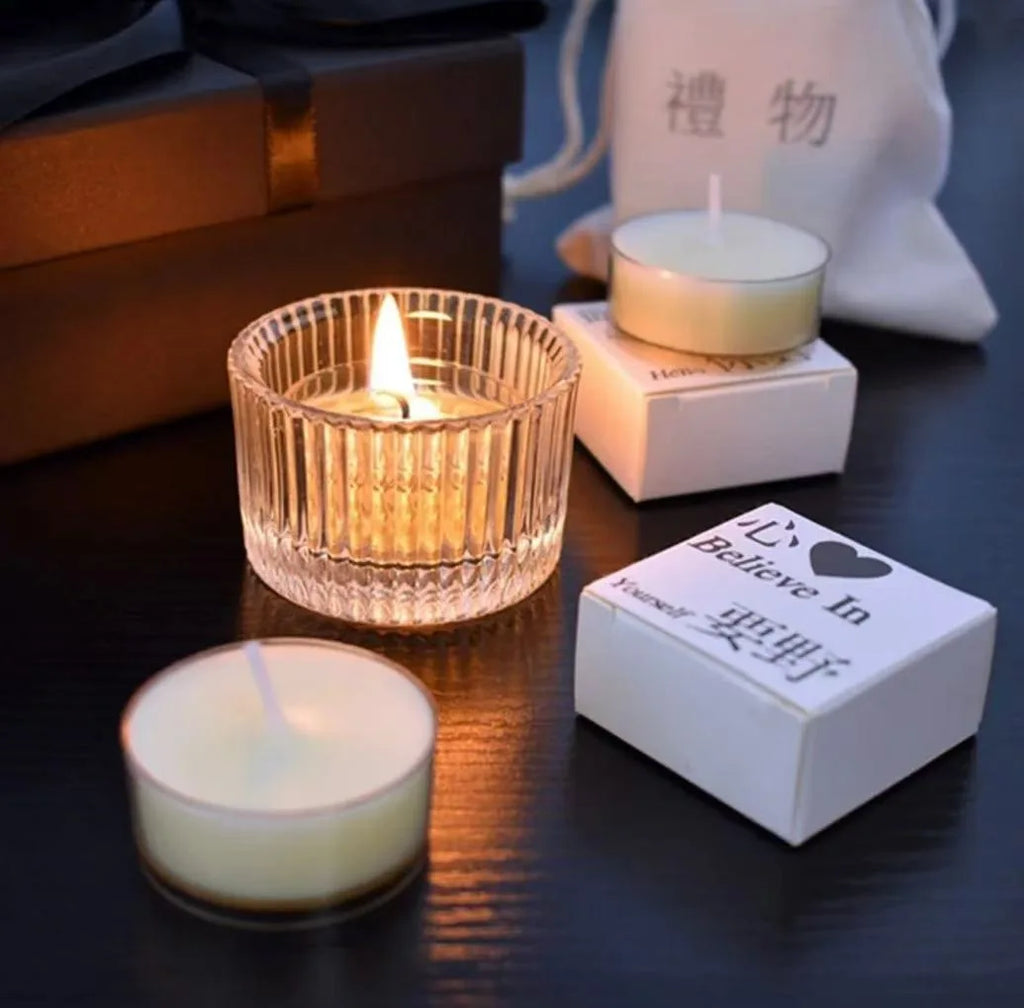 Small Clear Mini Candlestick Table Glass Tealight Candle Holder Wedding Table Decor,Party Supplies,Home Decor LZT001