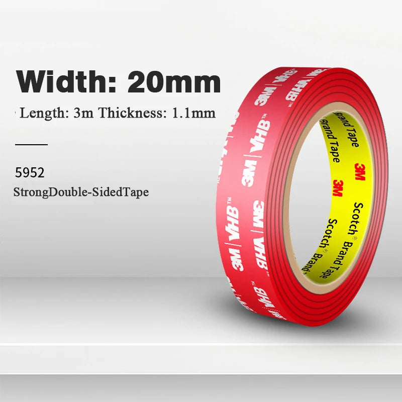 Original 3M VHB 5952 Mounting Acrylic Tape Double Sided Tape Heavy Duty Waterproof Adhesive Strips Tape for Car Home Decoration