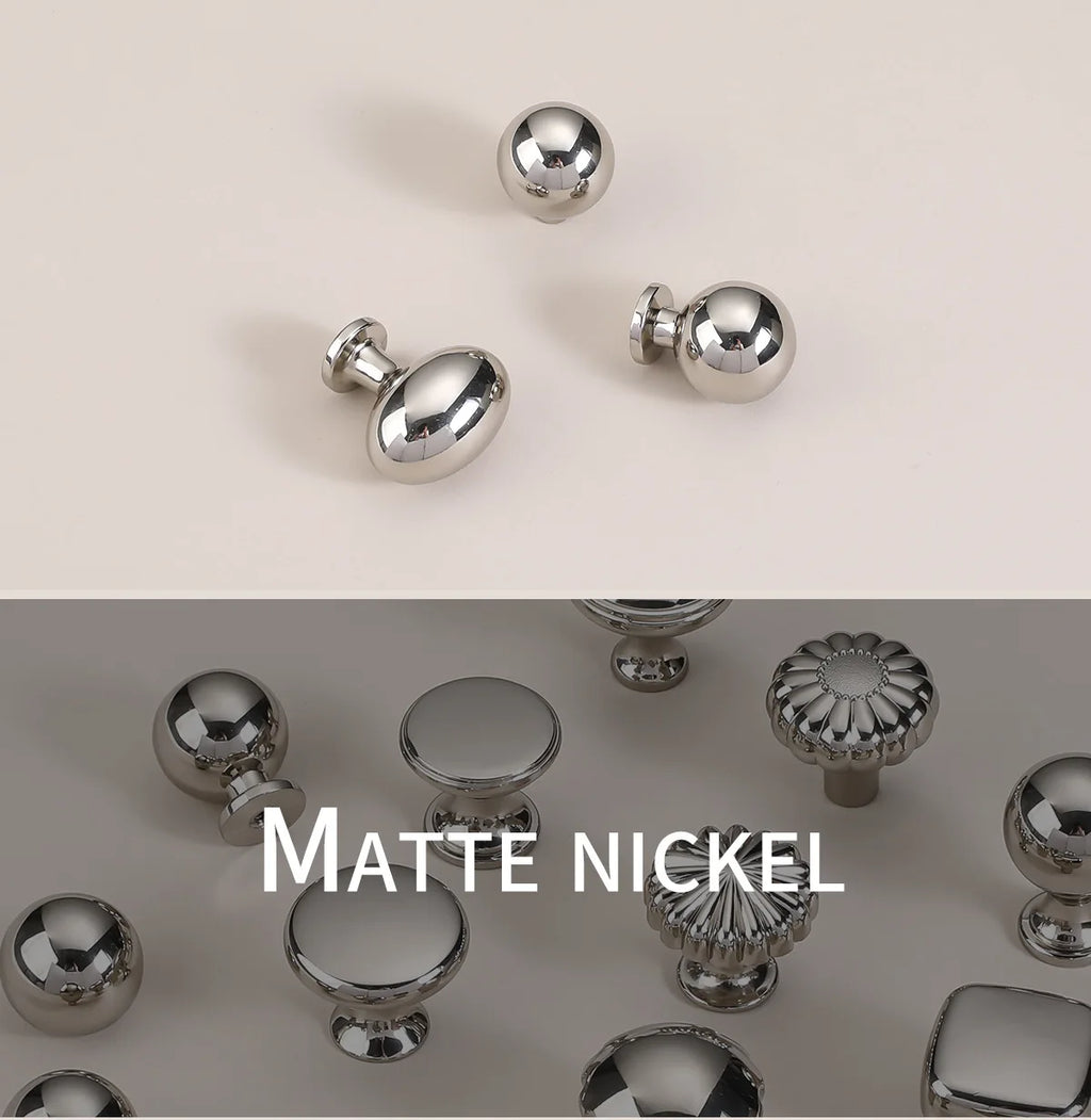 Silver cabinet door handle creative wardrobe/cabinet/drawer knobs modern minimalist single-hole door pull furniture hardware