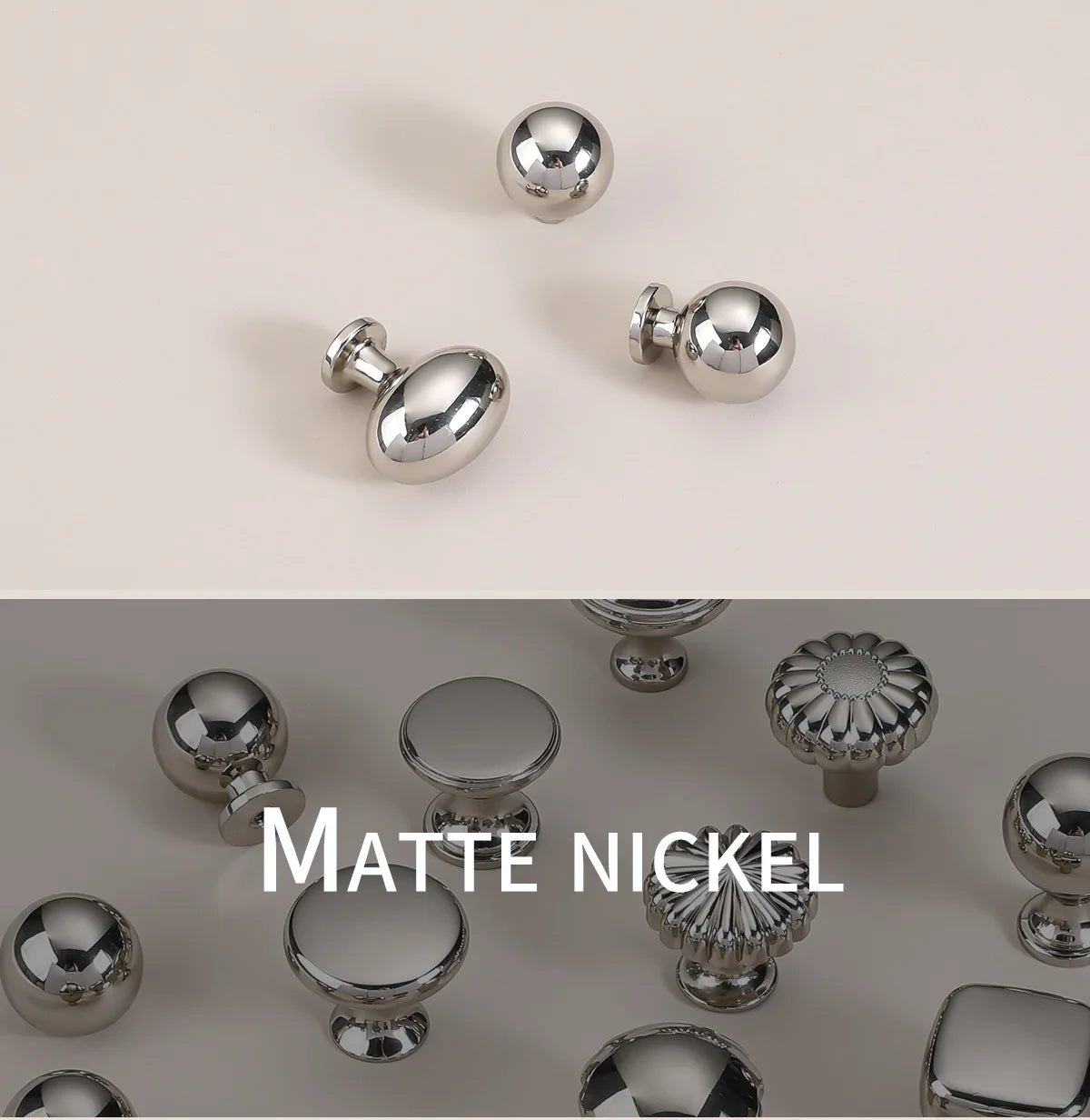 Silver cabinet door handle creative wardrobe/cabinet/drawer knobs modern minimalist single-hole door pull furniture hardware