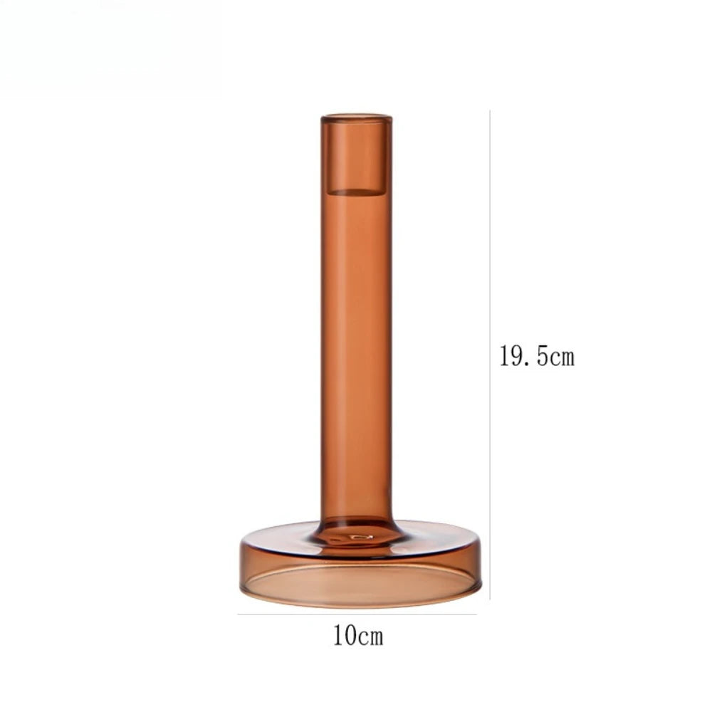 Creative Transparent Glass Vertical Candle Holder Home Bedroom Wedding Holiday Romantic Dining Table Decoration Ornament