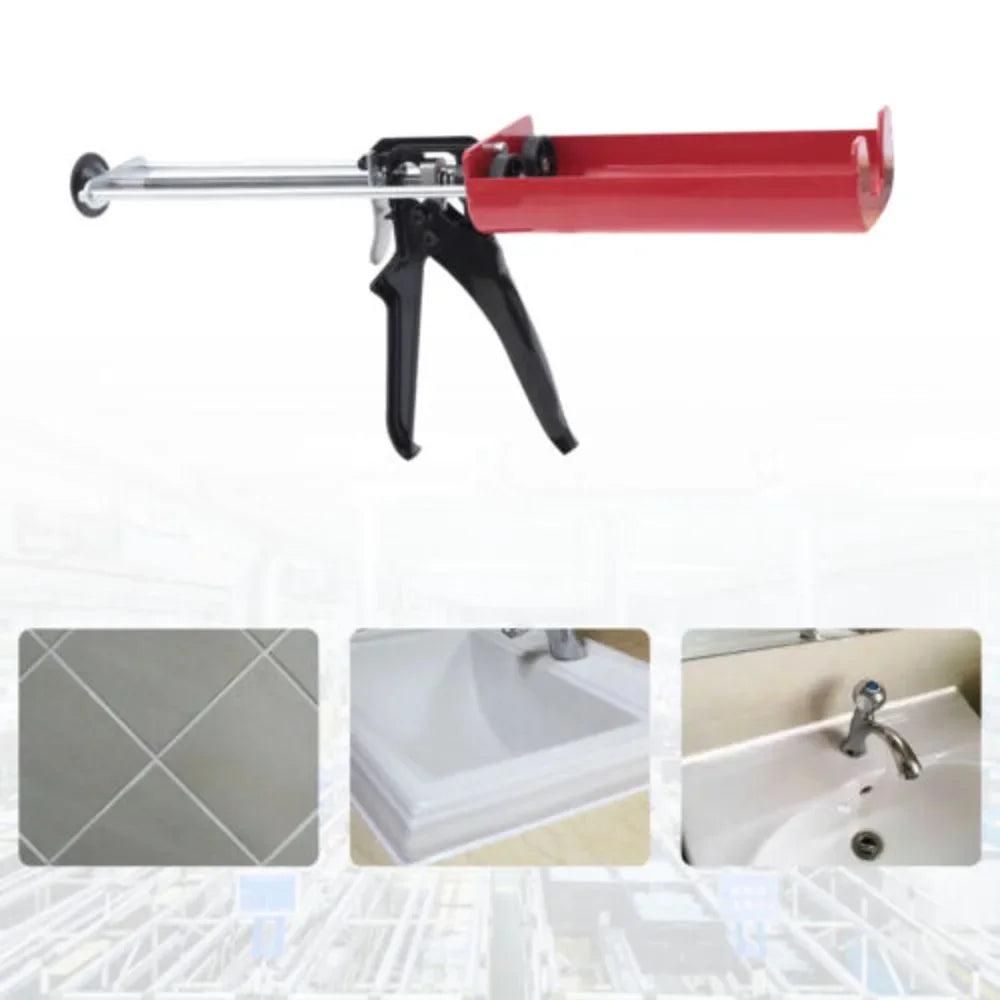 Bymaocar Caulking Manual Glue Gun For Panel Bond Gun Epoxy Gun 400mL(1:1 Mix Ratio)Dual Component Applicator W/ Thicker Push Rod