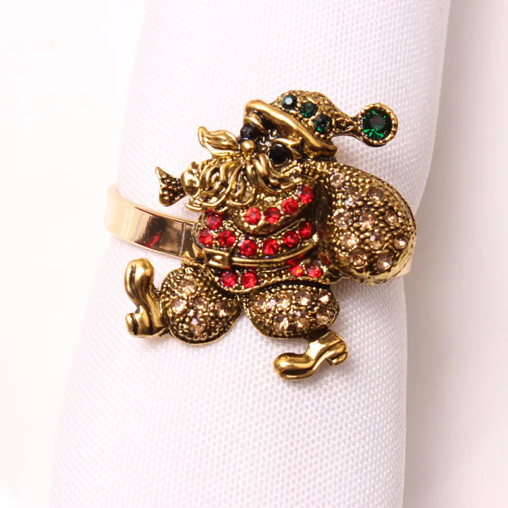 Napkin Rings name Christmas Coconut Table Napkins Holder Wedding metal Red silver Gold Decoration Home 2022 Kitchen Accessories
