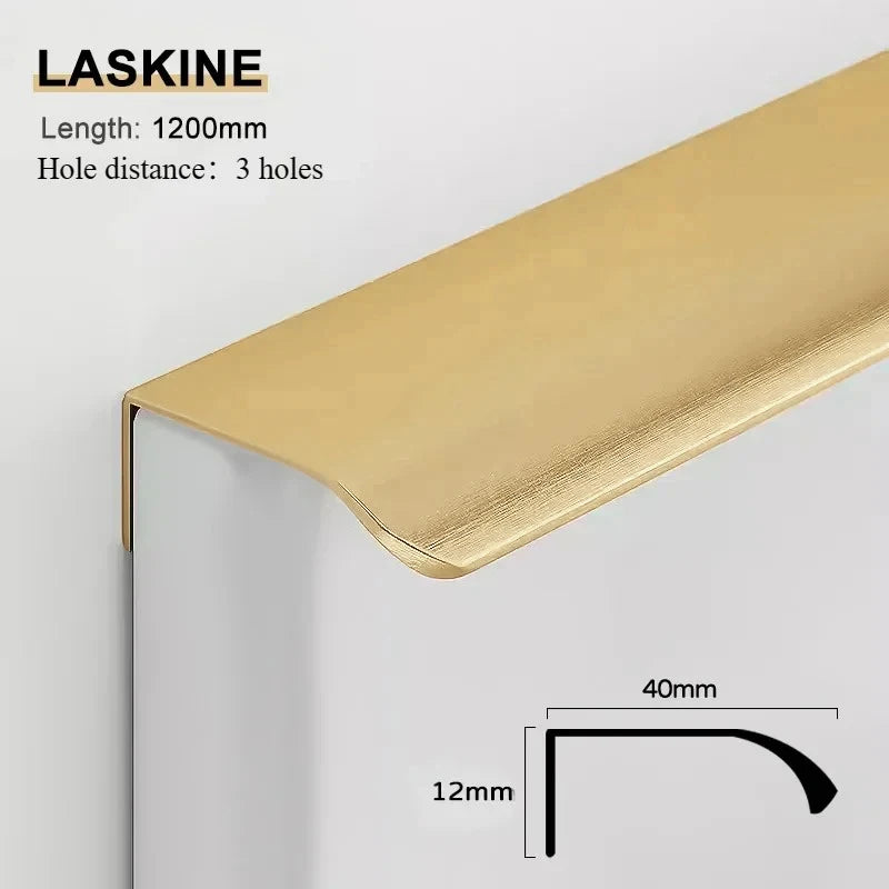 Gold Black Hidden Handles Long Kitchen Cabinet Pulls Drawer Knobs Aluminum Alloy Furniture Handles Cupboard Pulls Wardrobe Pulls