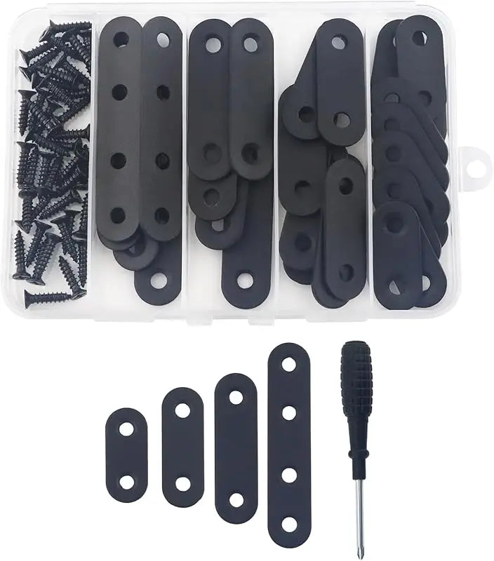 5 Pcs Stainless Steel Flat Metal Fixing Corner Brace Bracket, (Silver)16size for Furniture, Wood, Shelves, Cabinet