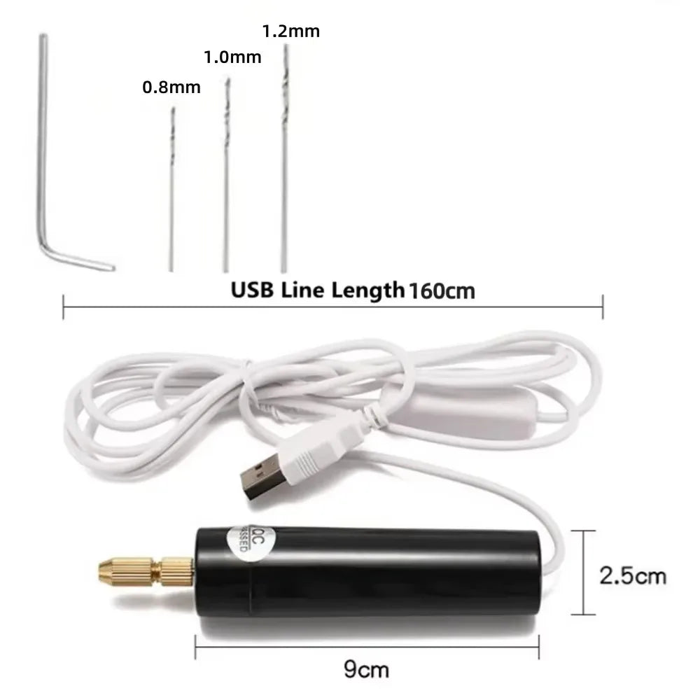 Micro-Electric Hand Drill Set For Resin,Electric Mini Drill For Jewelry Making Electrical Pin Vise Kit