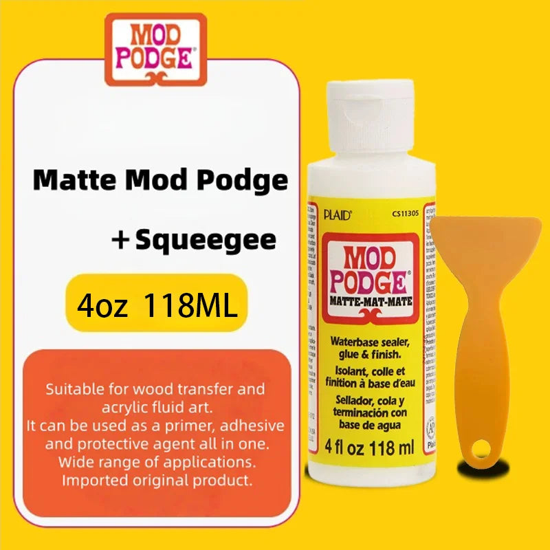 Mod Podge Gloss & Matte Finish Multi-Purpose Decoupage & Fluid Art Glue for Wood Transfer Dried Flower  Puzzle Crafts