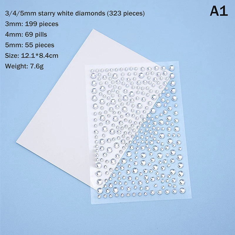 3D Rhinestone Face Stickers Sheet - Self-Adhesive Crystal Eye Gems for Party Makeup, Festival Body Jewelry & Photo  Decor