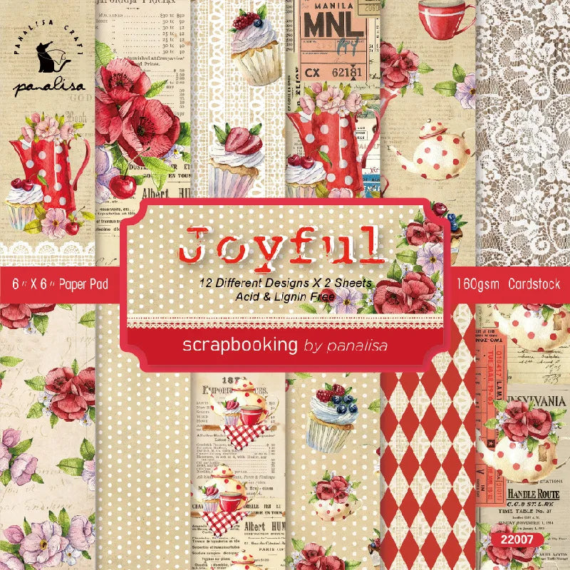 12 Sheet Scrapbooking Paper 15x15cm, Christmas Journal Planner Paper Pad Cardstock Backgrounds Card for DIY Art Craft Decoration