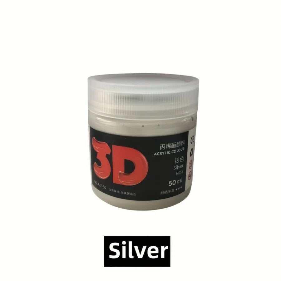 50/100/300 milliliters Golden and Silver Acrylic Paints, Metallic Pearlescent, Hand-painted Gypsum Glue, Waterproof and Non-fadi