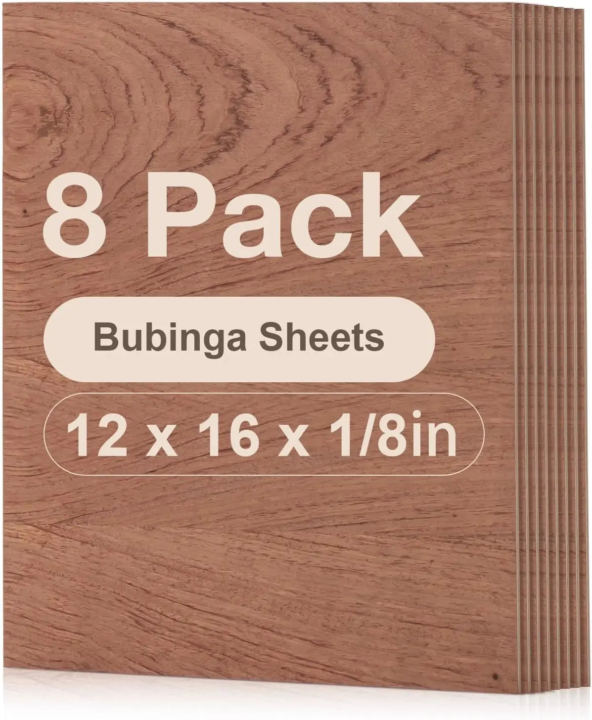 Robotime 6 Pack Bubinga Plywood 1/4 12x12x1/4inch 6mm Plywood Sheets Thin Unfinished Wood for Laser Cutting and Engraving