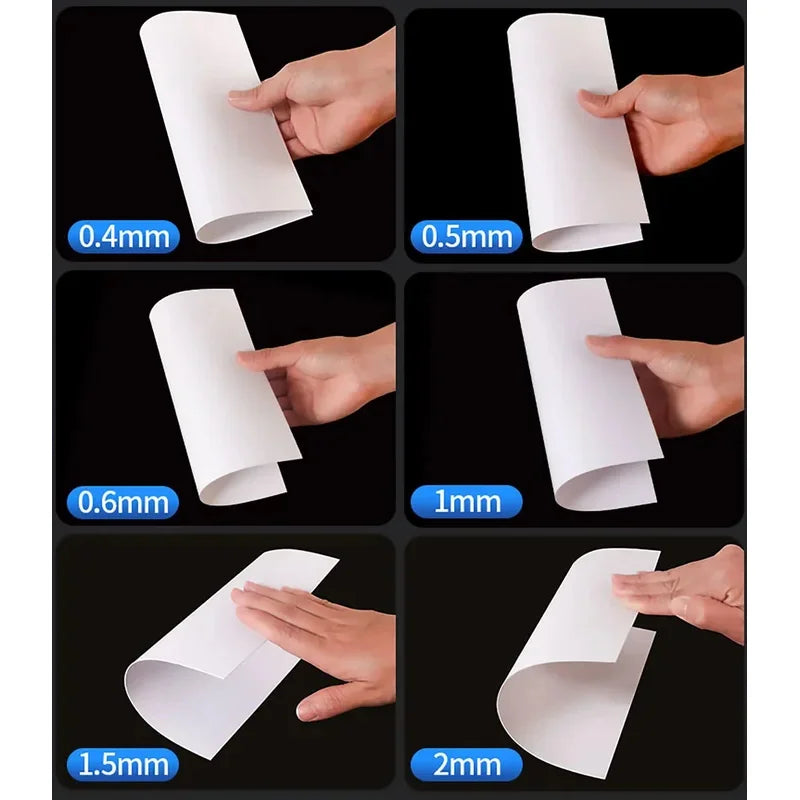 PVC Plastic Sheet Hard Rigid Board White Black Plastic Sheet Model Making Material Handmade Pad Panel Plate Thickness 0.2-2mm